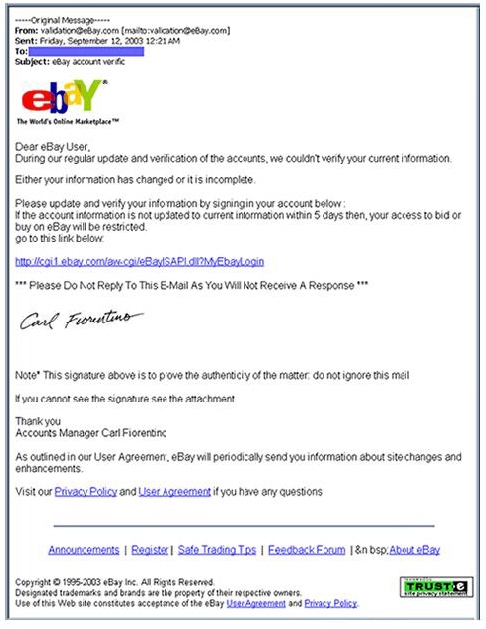 Fraudulent email